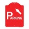 Signmission Parking W/ Arrow Pointing to Top Left, Red & White Aluminum Sign, 18" x 24", RW-1824-24517 A-DES-RW-1824-24517 - alternate 1